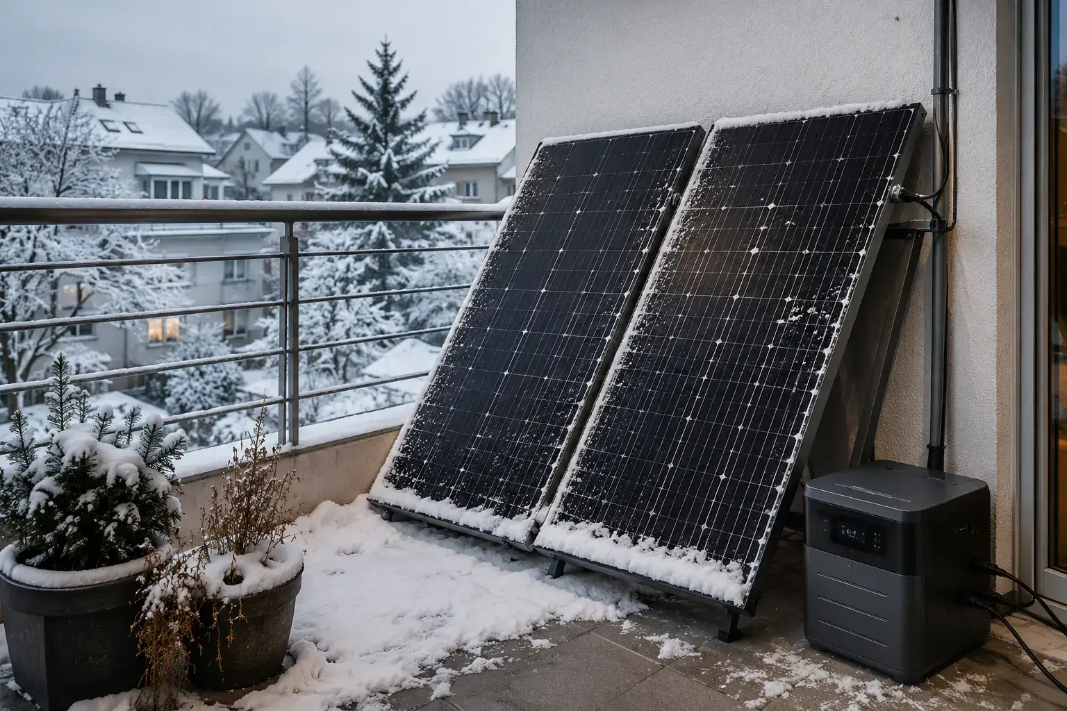 Balkonkraftwerk im Winter Zendure SolarFlow Ertrag